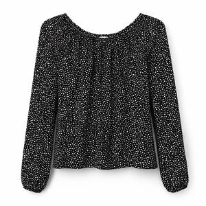 Sanctuary NWT Fall In Love Top XS Black Ivory Polka Dot Peasant Blouse $99